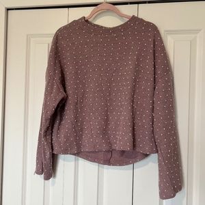 Purple Sweater with White Dots